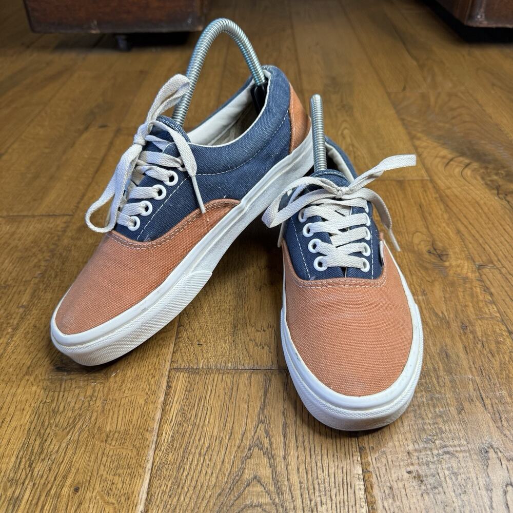 Vans Era 95 Canvas Trainers Womens 8 Mens 6.5 Blue Orange Low Top Skate Shoes